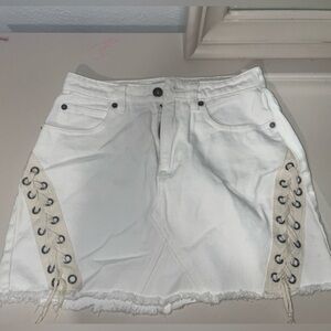 IAMGIA white lace up denim skirt